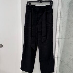 Veronica Beard  Ramini belted black linen trousers sz 4
